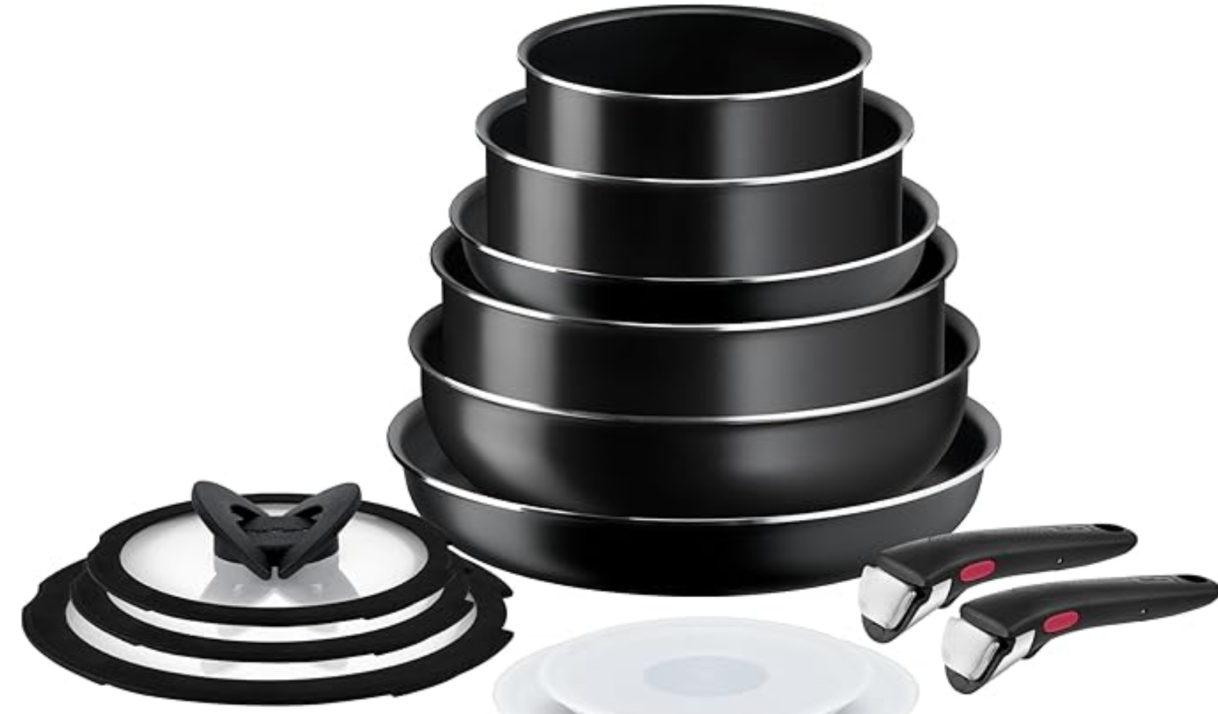 10-Piece Nesting Cookware Set with Detachable Handles